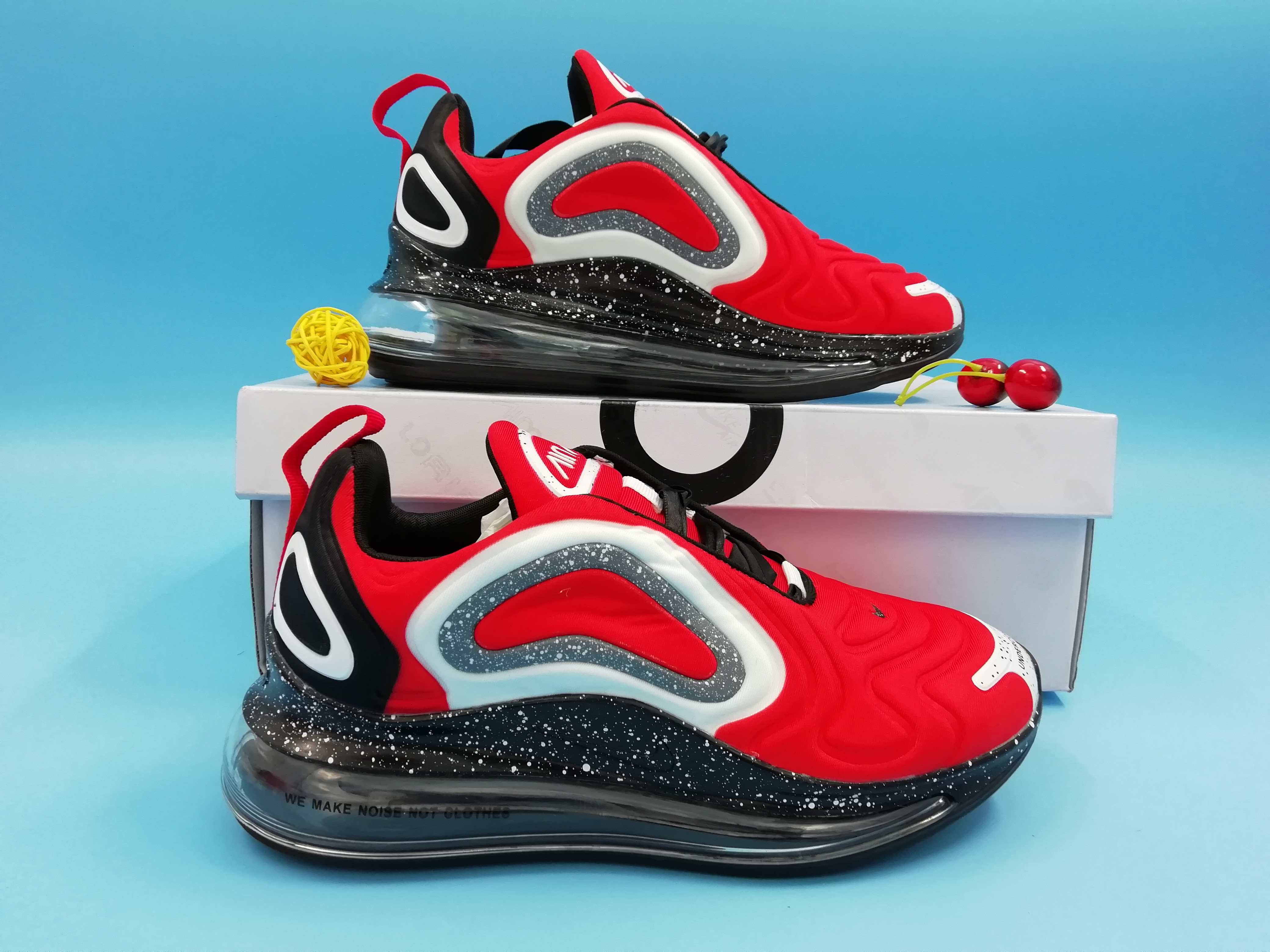 Off-white Nike Air Max 720 Hot Red White Black Women Shoes